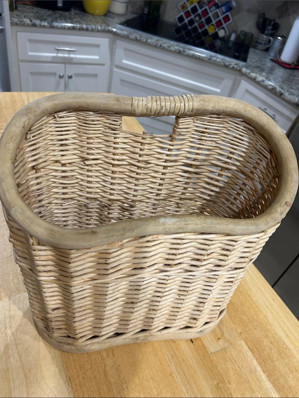 Woven Rattan Storage Basket in Natural Tan